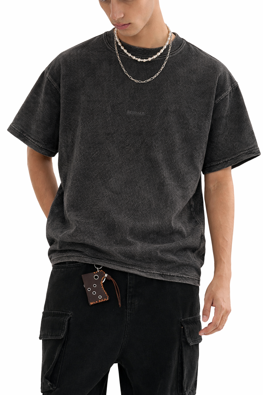 TEXTURED WAFFLE WASHED TEE